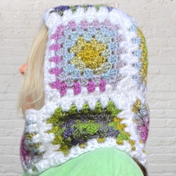 Granny Square Crochet Balaclava | Hooded Cowl - Picture 5 of 7